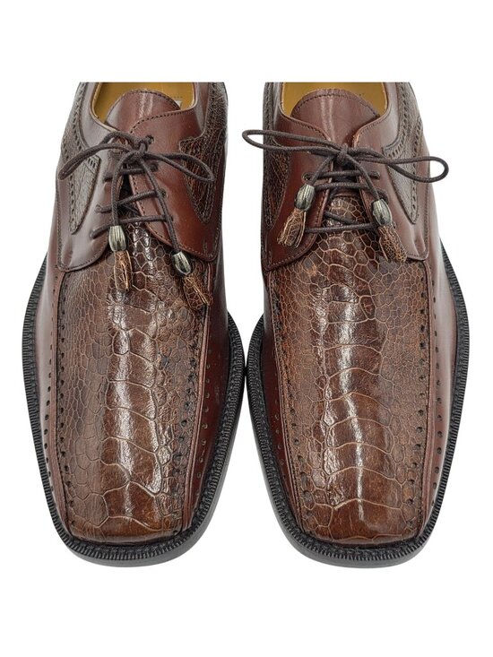 City Slicker Shoes Other - NEW Vintage Exotic Ostrich Leg Dress Shoes City Slicker Brown Mens 8M Oxfords